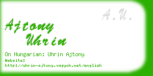 ajtony uhrin business card